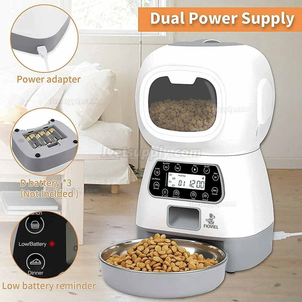 Automatic Cat Feeder 4.5L Timed Cat Feeder with Window LCD